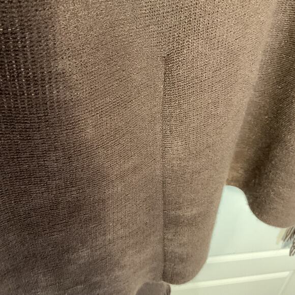 Marvelush for Layers by Lizden 2 Piece Brown Fringed Poncho w/Scarf One Size - Picture 3 of 7